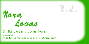 nora lovas business card