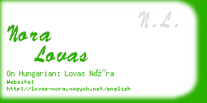 nora lovas business card